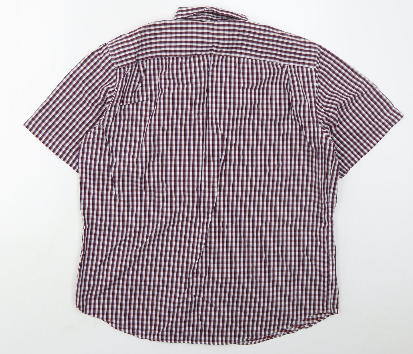 Mens UK Size L Marks and Spencer Purple  Button-Up Short Sleeve Casual Shirt