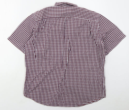 Mens UK Size L Marks and Spencer Purple  Button-Up Short Sleeve Casual Shirt