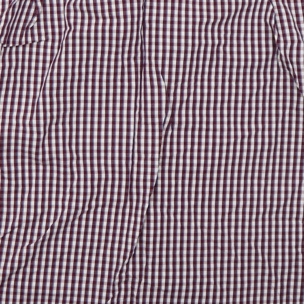 Mens UK Size L Marks and Spencer Purple  Button-Up Short Sleeve Casual Shirt