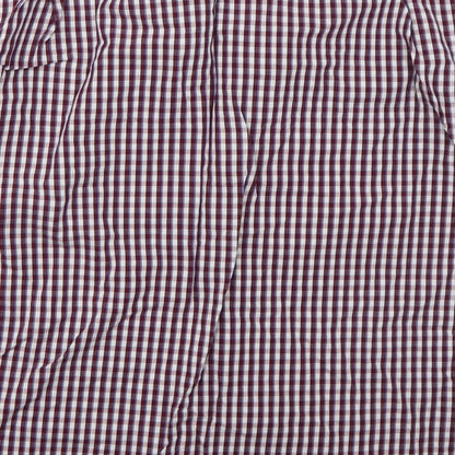 Mens UK Size L Marks and Spencer Purple  Button-Up Short Sleeve Casual Shirt
