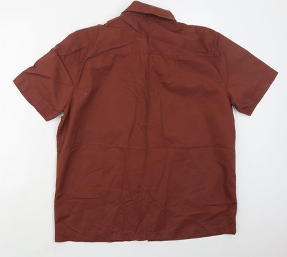 Mens UK Size L Marks and Spencer Red  Button-Up Sleeveless Casual Shirt