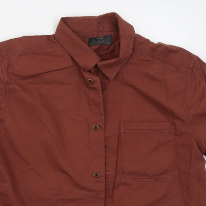 Mens UK Size L Marks and Spencer Red  Button-Up Sleeveless Casual Shirt