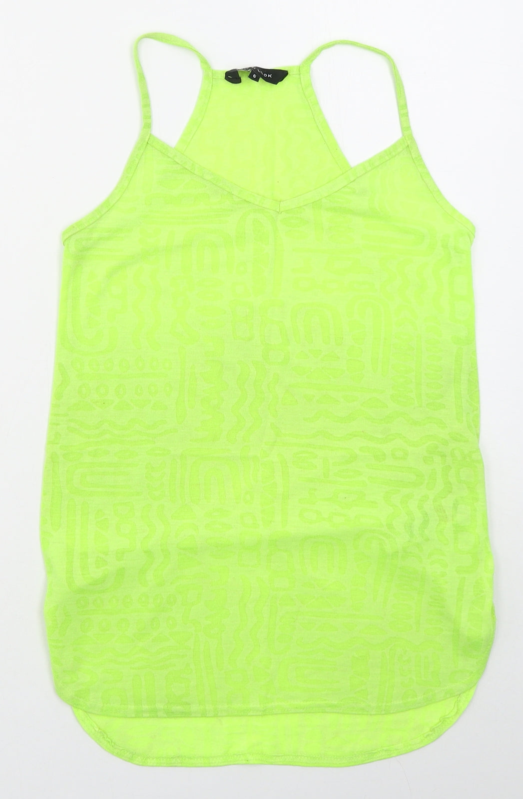 Womens UK Size 6 New Look Yellow Basic Tank