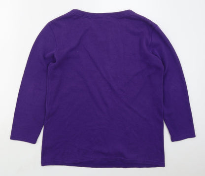 Womens UK Size S Para Purple Basic T-Shirt