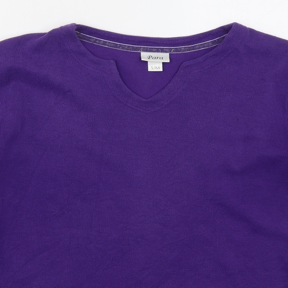 Womens UK Size S Para Purple Basic T-Shirt