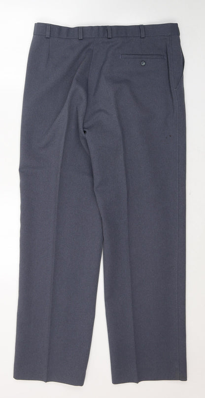 Saint Mitchel Womens Blue  Polyester Trousers  Size 36 in L31 in Regular Button