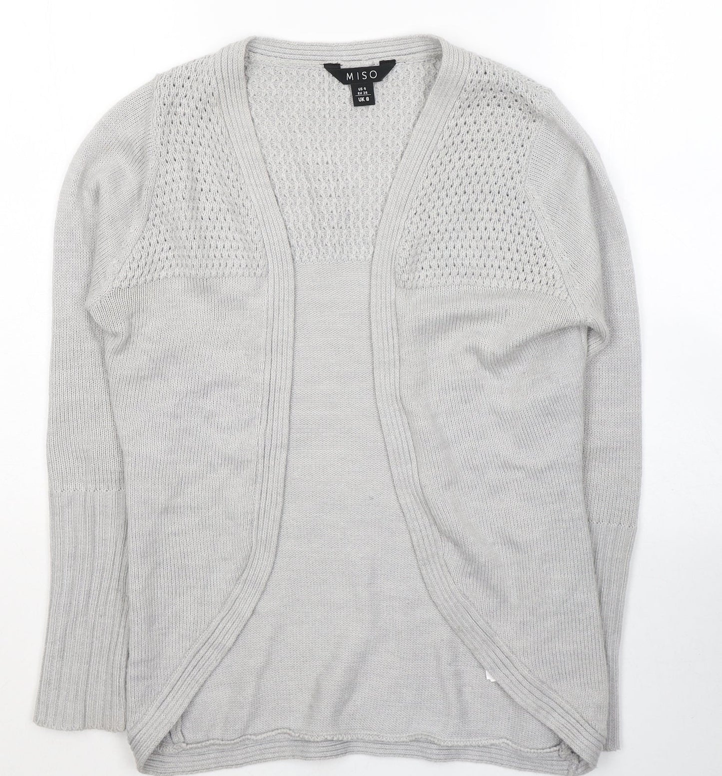 Womens UK Size 8 Miso Grey Cardigan Jumper