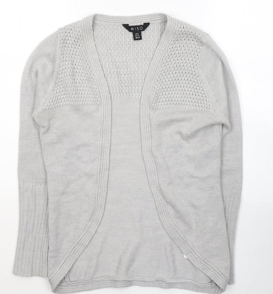 Womens UK Size 8 Miso Grey Cardigan Jumper