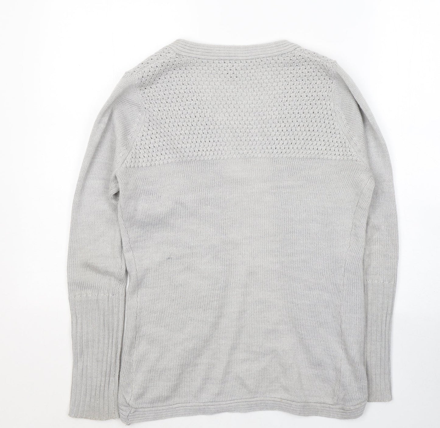 Womens UK Size 8 Miso Grey Cardigan Jumper