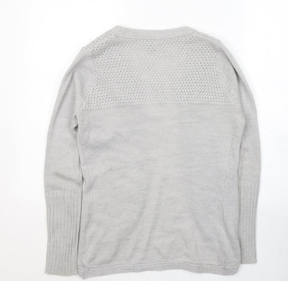 Womens UK Size 8 Miso Grey Cardigan Jumper