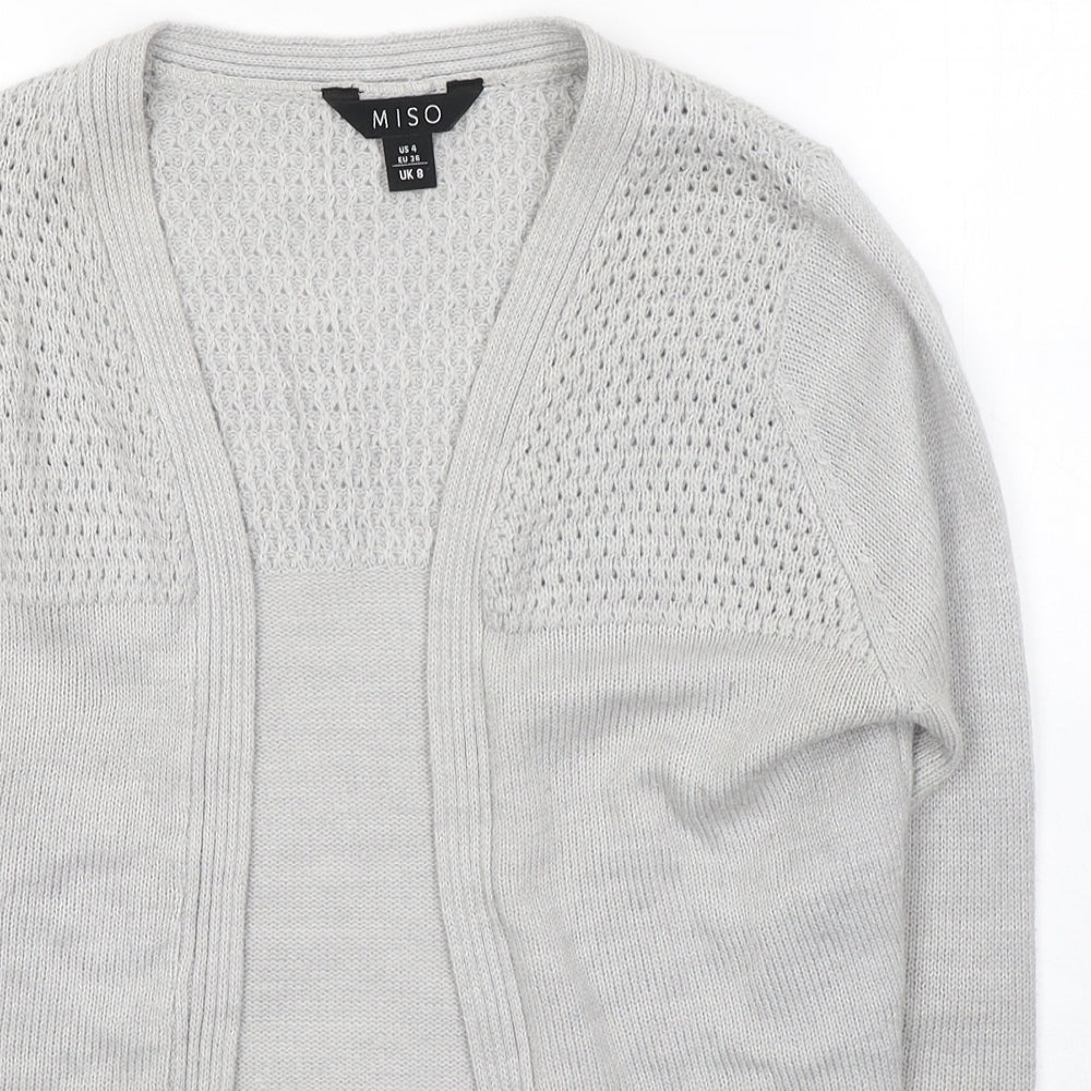 Womens UK Size 8 Miso Grey Cardigan Jumper