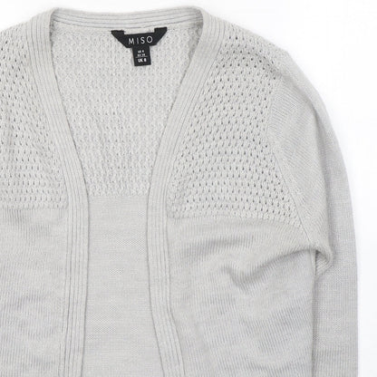 Womens UK Size 8 Miso Grey Cardigan Jumper