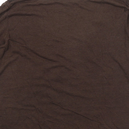 Womens UK Size 14 Preworn Brown Basic T-Shirt