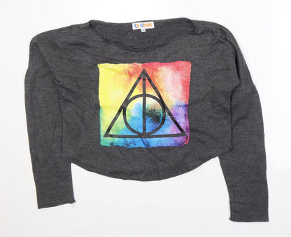qbuk Womens Grey  Polyester Pullover Sweatshirt Size M  Pullover - triangle