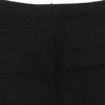 H&M Womens Black  Polyester A-Line Skirt Size 32 in   Zip
