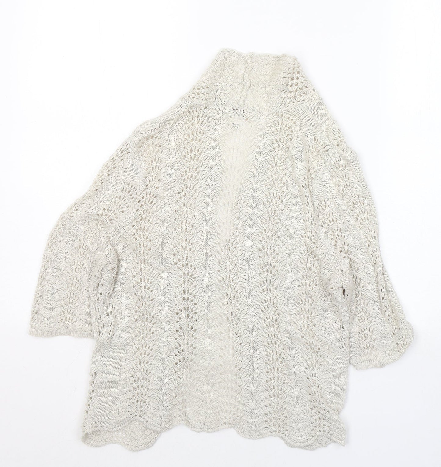 LOFT Womens Beige V-Neck  Cotton Cardigan Jumper Size S