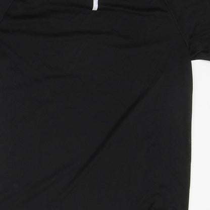 WORKOUT Womens Black  Polyester Basic T-Shirt  Round Neck Pullover