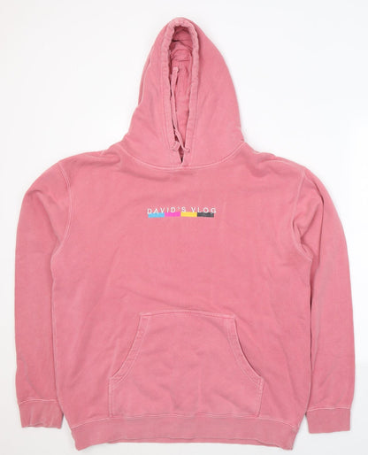 Independent Trading Company Womens Pink  Cotton Pullover Hoodie Size L  Pullover - David's Vlog