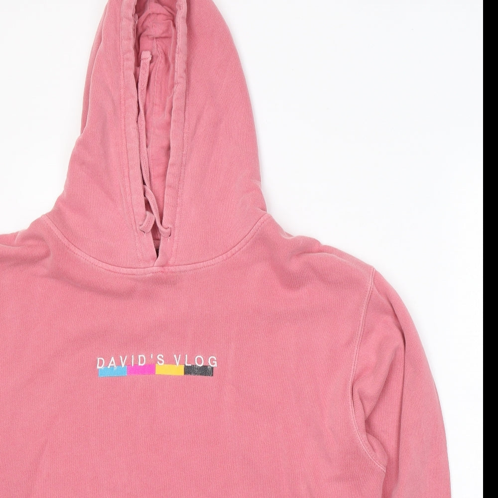 Independent Trading Company Womens Pink  Cotton Pullover Hoodie Size L  Pullover - David's Vlog