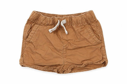 Tu  Boys Brown  100% Cotton Cropped Trousers Size 12-18 Months  Drawstring