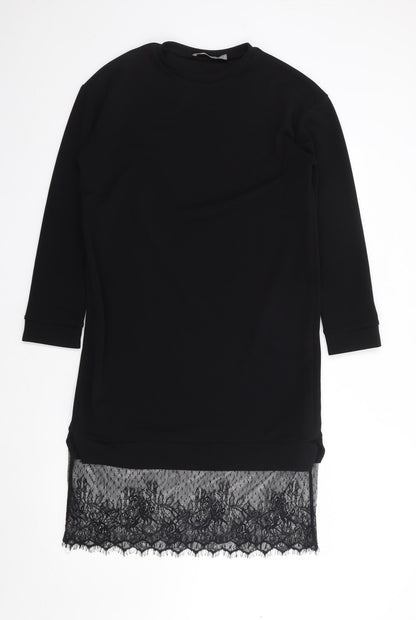 ASOS Womens Black  Polyester Shift  Size 6  Crew Neck Pullover
