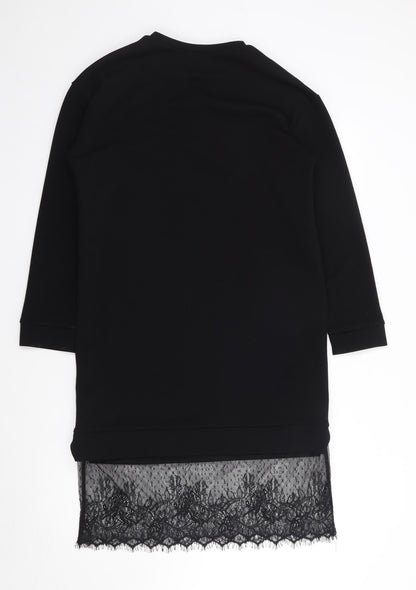 ASOS Womens Black  Polyester Shift  Size 6  Crew Neck Pullover