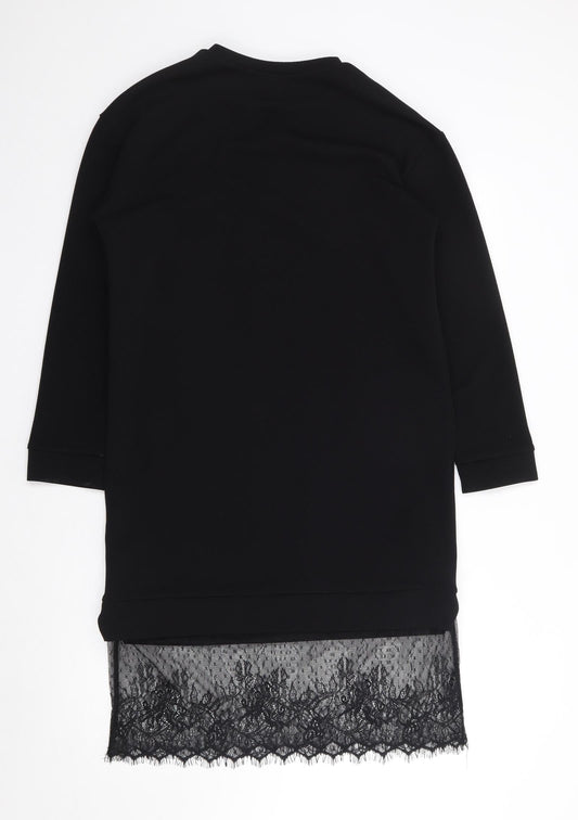 ASOS Womens Black  Polyester Shift  Size 6  Crew Neck Pullover