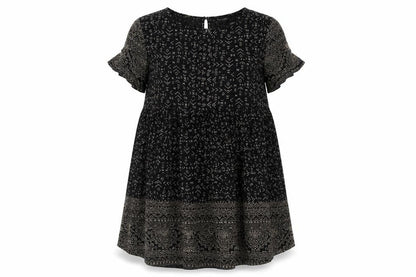 New Look  Womens Black Geometric Polyester Fit & Flare  Size S  Round Neck Pullover