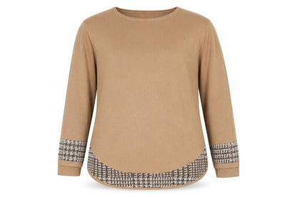 Evis  Womens Brown Crew Neck  Viscose Pullover Jumper Size L