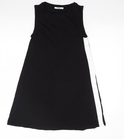 Pull & Bear Womens Black  Viscose Tank Dress  Size S  Crew Neck Pullover