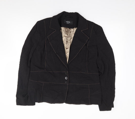 Papaya Womens Brown Geometric Polyester Jacket Suit Jacket Size M