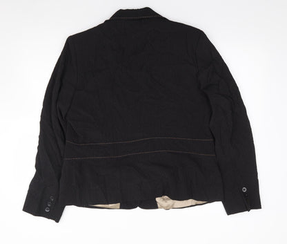 Papaya Womens Brown Geometric Polyester Jacket Suit Jacket Size M