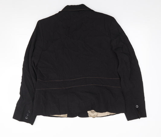 Papaya Womens Brown Geometric Polyester Jacket Suit Jacket Size M