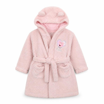 George Girls Pink Solid Polyester Robe  Size 12-18 Months  Drawstring - Peppa Pig