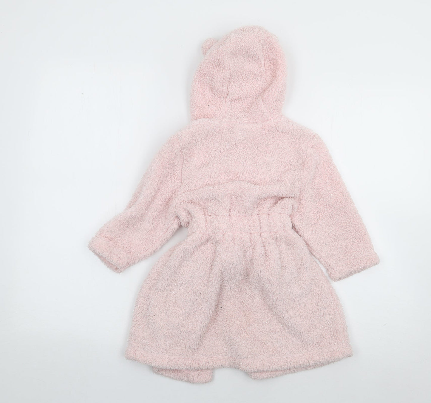 George Girls Pink Solid Polyester Robe  Size 12-18 Months  Drawstring - Peppa Pig