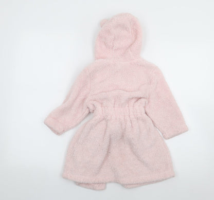 George Girls Pink Solid Polyester Robe  Size 12-18 Months  Drawstring - Peppa Pig