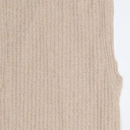 ASOS Womens Beige  Polyester Tank Dress  Size 10  Round Neck Pullover