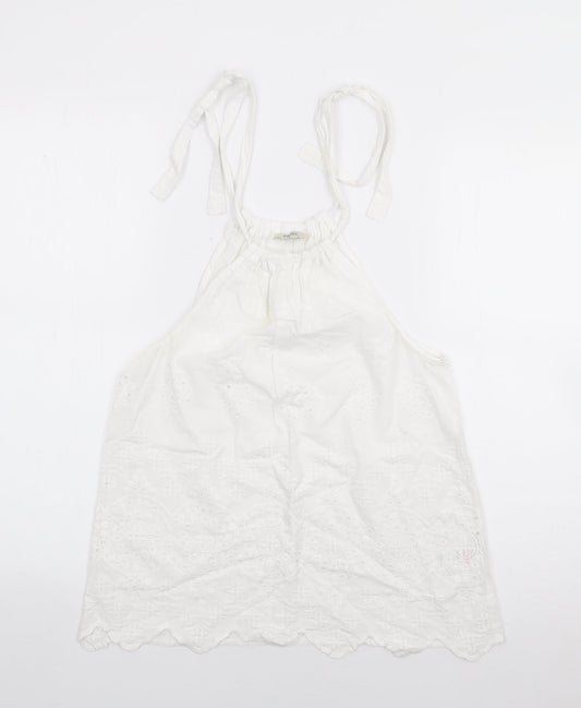 Papaya Womens Ivory  100% Cotton Camisole Tank Size 8 Crew Neck