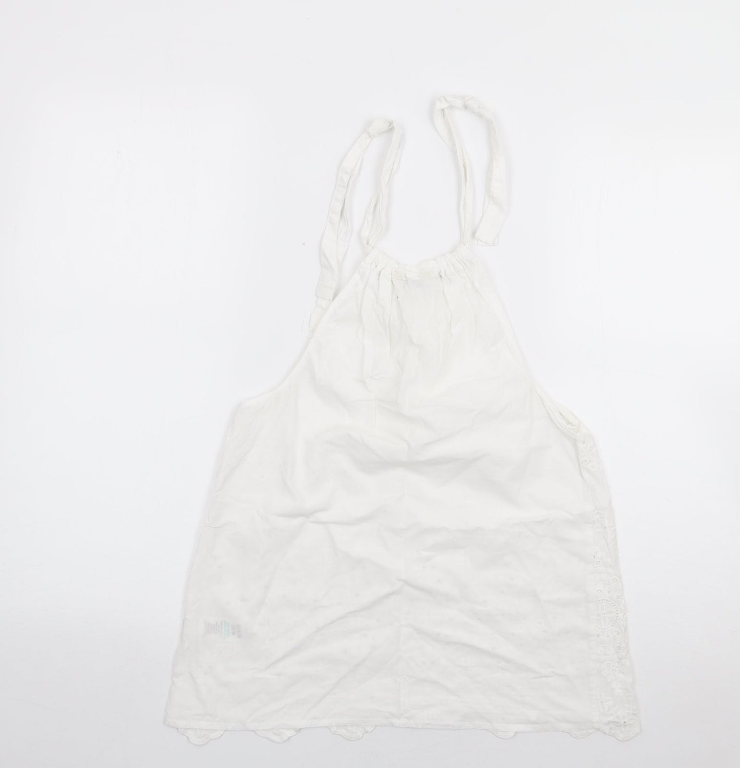 Papaya Womens Ivory  100% Cotton Camisole Tank Size 8 Crew Neck