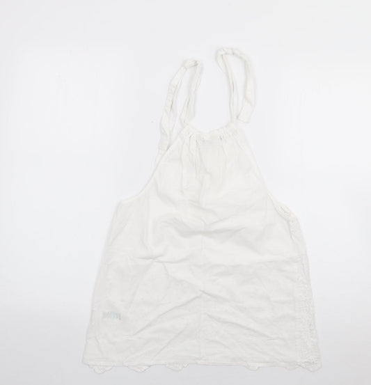 Papaya Womens Ivory  100% Cotton Camisole Tank Size 8 Crew Neck