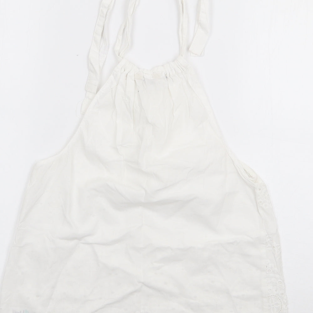 Papaya Womens Ivory  100% Cotton Camisole Tank Size 8 Crew Neck