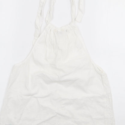 Papaya Womens Ivory  100% Cotton Camisole Tank Size 8 Crew Neck