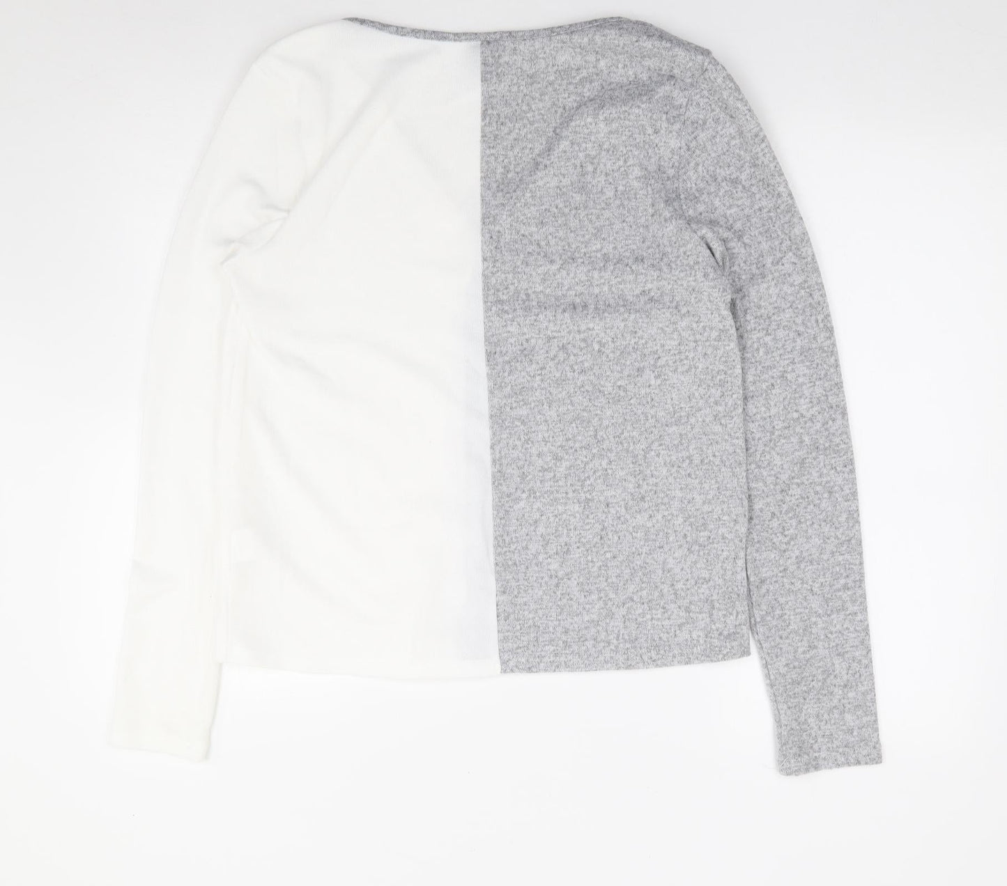 SheIn Womens Grey  Polyester Jersey T-Shirt Size M V-Neck