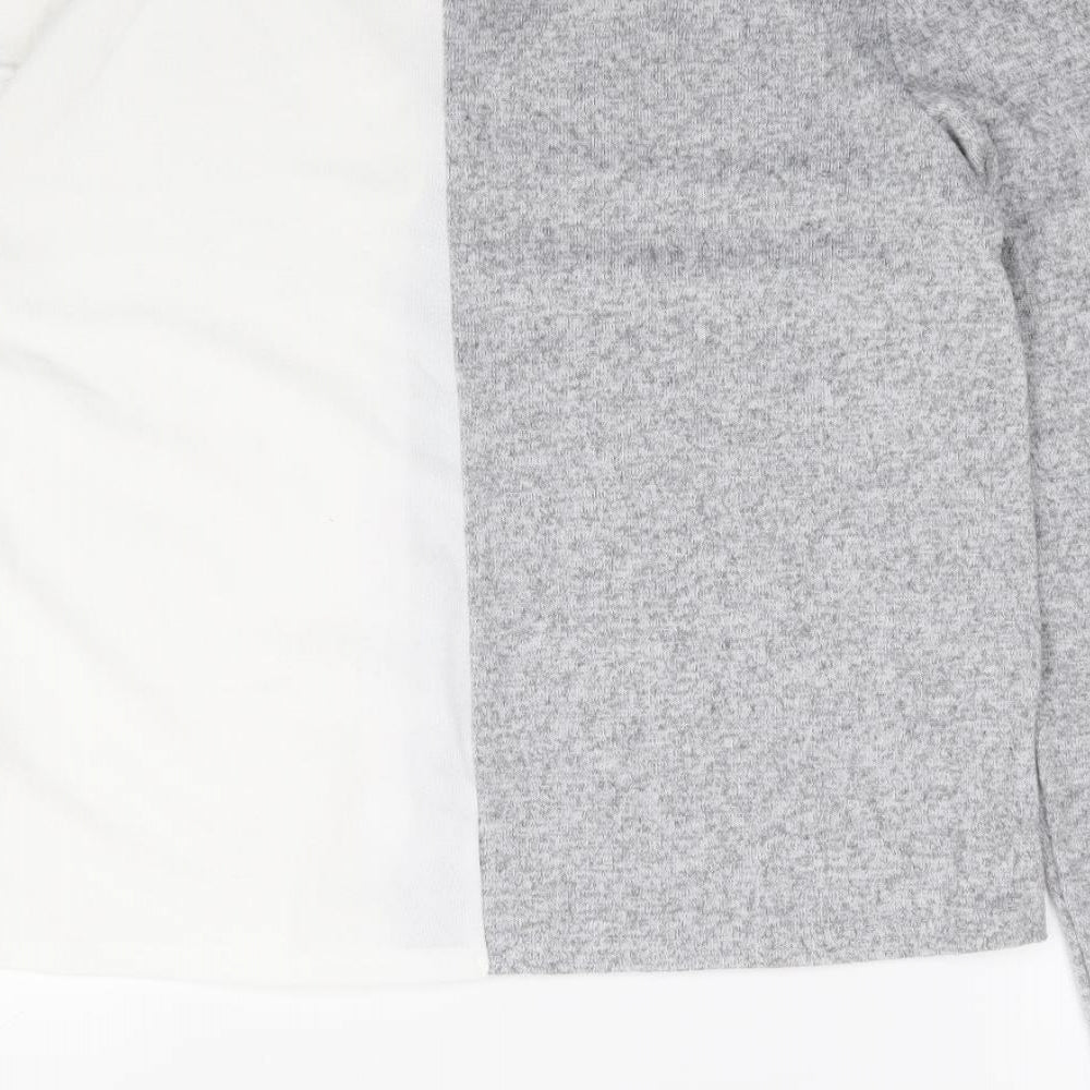 SheIn Womens Grey  Polyester Jersey T-Shirt Size M V-Neck