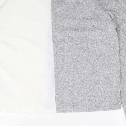 SheIn Womens Grey  Polyester Jersey T-Shirt Size M V-Neck