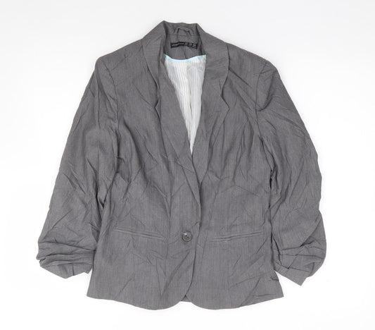 Primark Womens Grey  Polyester Jacket Suit Jacket Size 10