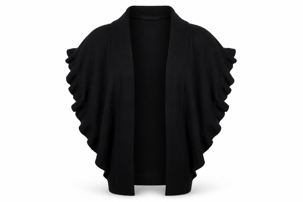 Paramour Womens Black V-Neck  Viscose Cape Jumper One Size