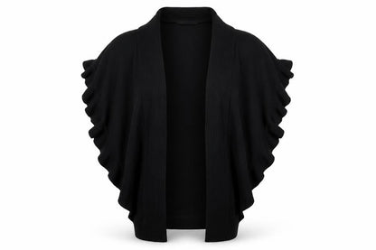 Paramour Womens Black V-Neck  Viscose Cape Jumper One Size