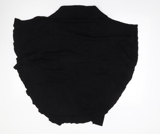Paramour Womens Black V-Neck  Viscose Cape Jumper One Size