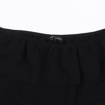Womens UK Size 8 New Look Black Cropped Blouse